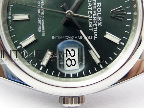 DateJust 36 SS 126200 904L Steel VSF 1:1 Best Edition Green Dial Sticks Markers on Jubilee Bracelet VS3235 – Bild 5