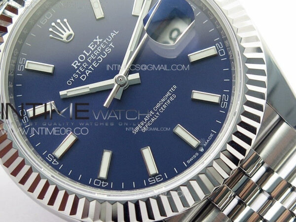 DateJust 41 126334 ZF 1:1 Best Edition 904L Steel Blue Dial Stick Marker on Jubilee Bracelet A2824 (Free Key Ring) – Bild 5