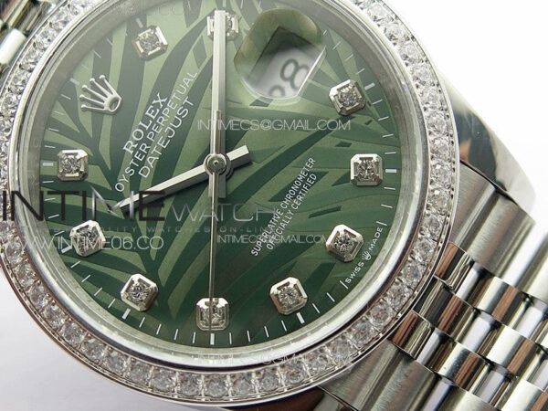 DateJust 36 SS 126233 Diamonds Bezel JDF 1:1 Best Edition New Green Dial on Jubilee SS Bracelet – Bild 5