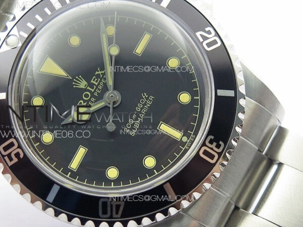 Vintage Submariner 5513 No Date SS B12 Best Edition Black Dial on SS Bracelet A2836 (Style3) – Bild 5