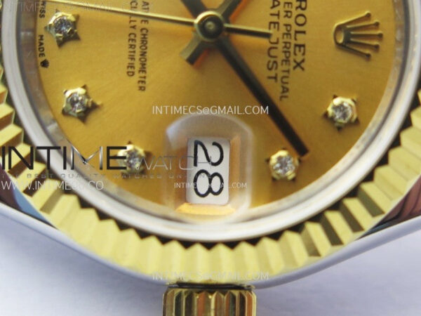 Datejust 28mm 279173 SS/YG APSF Best Edition Gold Dial Star Crystals Markers on Jubilee Bracelet NH05 – Bild 4