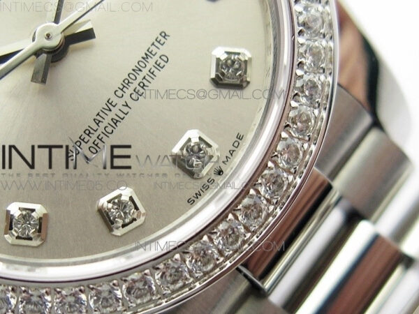 Datejust 31mm 278275 SS Crystal bezel BP Best Edition Silver Dial(@6 Crystal Marker) on SS President Bracelet – Bild 5