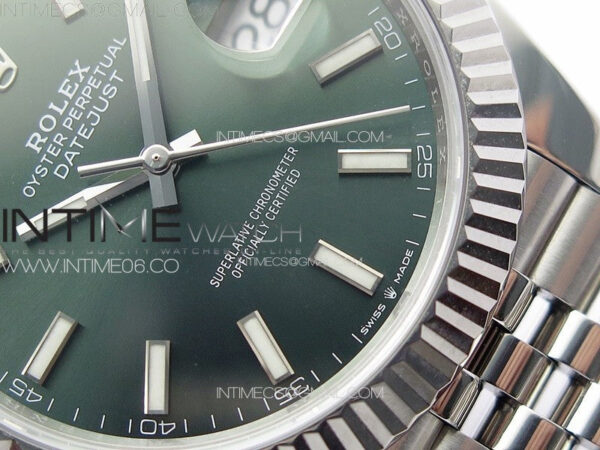 DateJust 41 126334 NTF 1:1 Best Edition 904L Steel Green Stick Dial on Jubilee Bracelet VR3235 – Bild 4