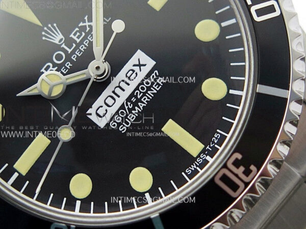 Vintage Submariner Comex No Date SS JKF Best Edition Black Dial on SS Bracelet A2836 – Bild 4