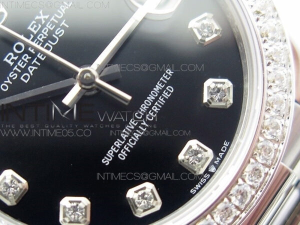 Datejust 31mm 278275 SS Crystal bezel BP Best Edition Black Dial(@6 Crystal Marker) on RG President Bracelet – Bild 5