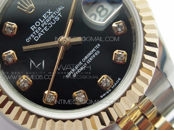 Datejust 28mm 279173 SS/RG BP Best Edition Black Crystal Markers Dial on SS/RG Jubilee Bracelet ETA2671 – Bild 5