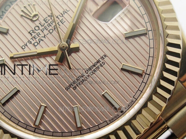 Day-Date 40mm 228239 BP New Dial Version 904 RG Texure Stick Markers Dial on RG President Bracelet A2836 – Bild 5