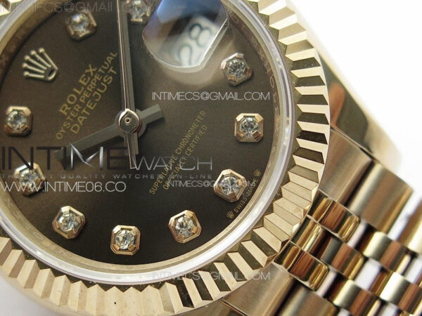 Datejust 28mm 279179 RG APSF Best Edition Brown Dial Crystals Markers on SS Jubilee Bracelet NH05 – Bild 4