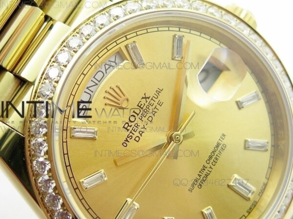 Day-Date 40 YG BP 1:1 Best 228239 Gold Diamond Sticks Dial Diamond Bezel on SS Bracelet – Bild 6