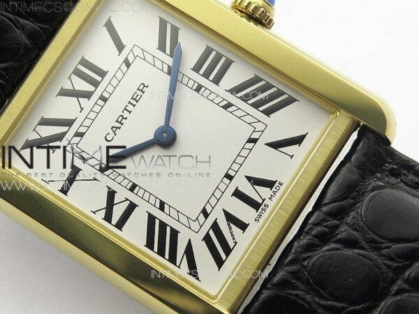 Tank Solo Ladies 28mm YG K11F 1:1 Best Edition White Dial on Black Coroc Leather Strap Ronda Quartz – Bild 5