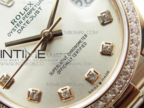 Datejust 31mm 278275 RG Dia Bezel BP Best Edition Silver Crystal Markers Dial on RG President Bracelet – Bild 3