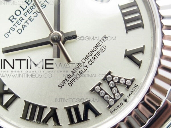 Datejust 31mm 278275 SS BP Best Edition Silver Roman Markers Dial(@6 Crystal Makrer) on SS President Bracelet – Bild 6