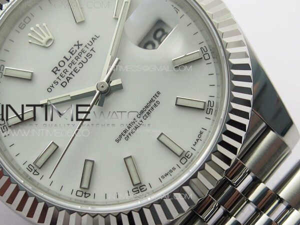 DateJust 41 126334 ZF 1:1 Best Edition 904L Steel White Dial Stick Marker on Jubilee Bracelet A2824 (Free Key Ring) – Bild 5