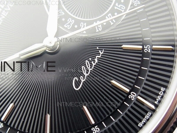 Cellini 50519 Real Date SS BP Best Edition Black Dial Sticks Markers on Black Leather Strap SA3165 – Bild 5