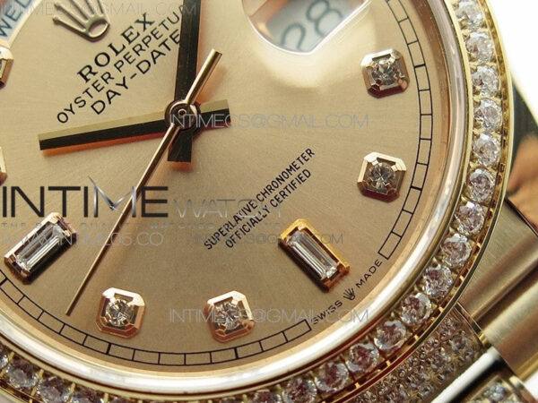 Day-Date 36 128235 RG/Crystal BP Best Edition RG Crystal Marker Dial on RG President Bracelet A2836 – Bild 5