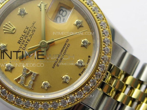 Datejust 28mm 279179 SS/YG APSF Best Edition Gold Dial Stars Crystals Markers on SS/YG Jubilee Bracelet NH05 – Bild 5
