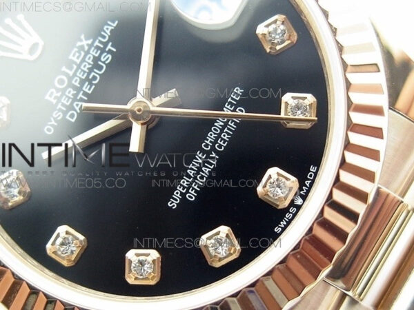 Datejust 31mm 278275 RG BP Best Edition Black Crystal Markers Dial on RG President Bracelet – Bild 5