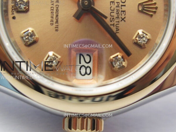 Datejust 28mm 279171 Smooth Bezel SS/RG APSF Best Edition RG Dial Crystals Markers on SS Jubilee Bracelet NH05 – Bild 5
