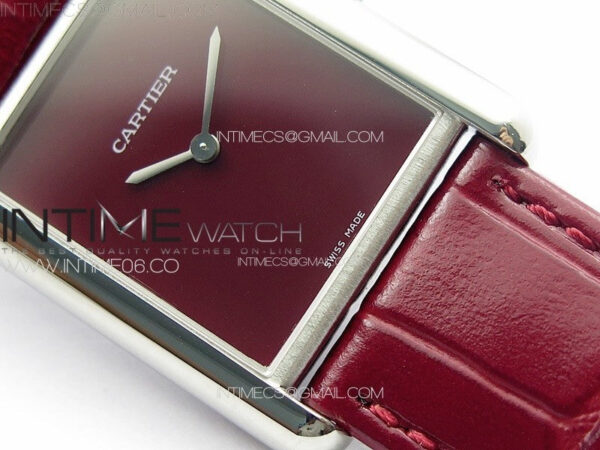 Tank Louis Ladies 25mm SS 8848F 1:1 Best Edition Red Dial on Red Leather Strap Ronda Quartz – Bild 5