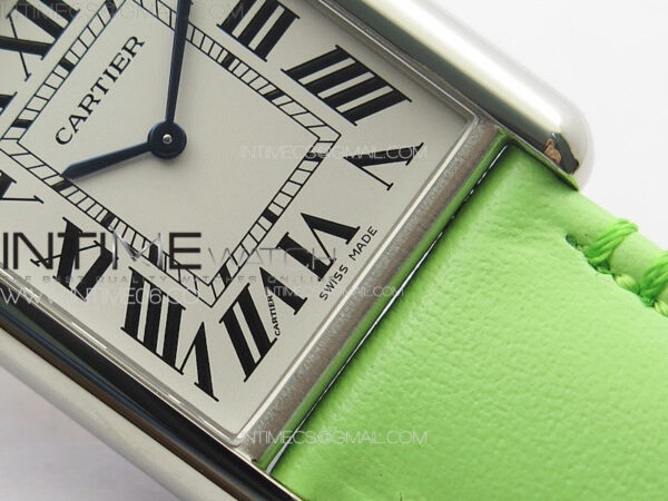 Tank Louis Ladies 25mm SS 8848F 1:1 Best Edition White Dial on Green Leather Strap Ronda Quartz – Bild 6