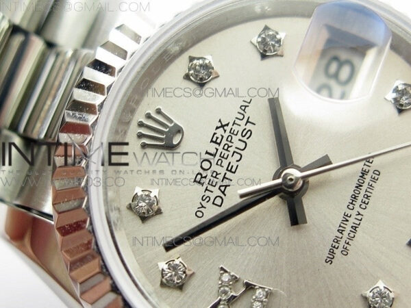 DateJust 28mm SS BP Best Edition Silver Dial XI Diamond on SS Bracelet ETA2671 – Bild 6