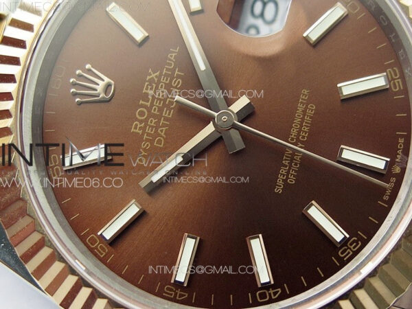DateJust 41 126331 904L SS/RG GMF 1:1 Best Edition Rrown Dial Sticks Markers On Jubilee Bracelet VR3235 – Bild 5