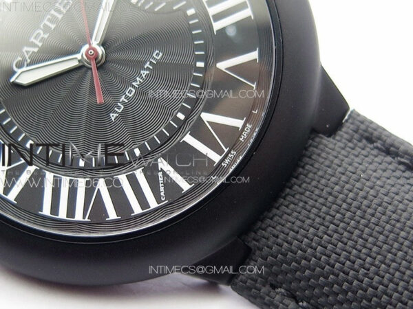 Ballon Bleu 42mm DLC K3F 1:1 Best Edition Black Texture Dial on Black Leather Strap A2824 – Bild 6