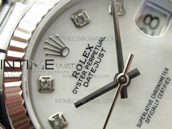 Datejust 31mm 278275 SS BP Best Edition White MOP Crystals Markers Dial on SS President Bracelet – Bild 7