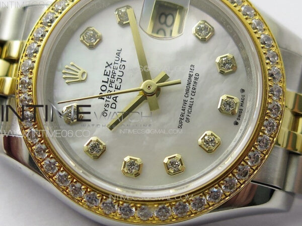 Datejust 28mm 279179 SS/YG APSF Best Edition White MOP Dial Crystals Markers on SS/YG Jubilee Bracelet NH05 – Bild 6