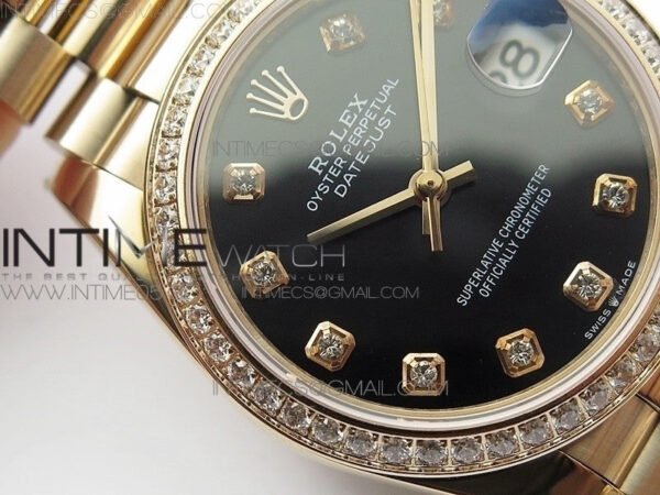 Datejust 31mm 278275 RG Dia Bezel BP Best Edition Black Crystal Markers Dial on RG President Bracelet – Bild 6