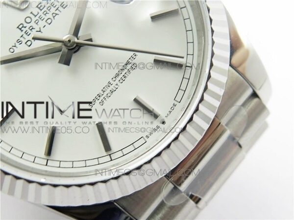 Day-Date 36 128239 SS BP Best Edition White Sticks Markers Dial on SS President Bracelet – Bild 6