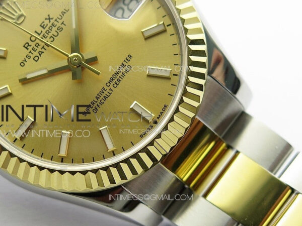 DateJust 31mm 178271 SS/YG APSF Best Edition YG Dial Sticks Markers on Oyster Bracelet A2824 – Bild 6