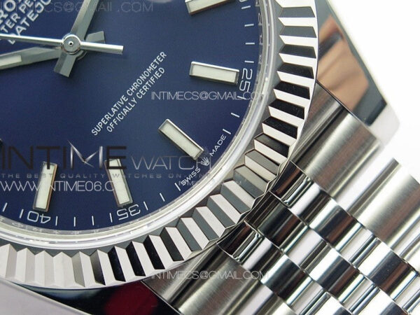 DateJust 41 126334 ZF 1:1 Best Edition 904L Steel Blue Dial Stick Marker on Jubilee Bracelet A2824 (Free Key Ring) – Bild 6