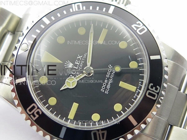 Vintage Submariner 5513 No Date SS B12 Best Edition Black Dial on SS Bracelet A2836 (Style5) – Bild 6