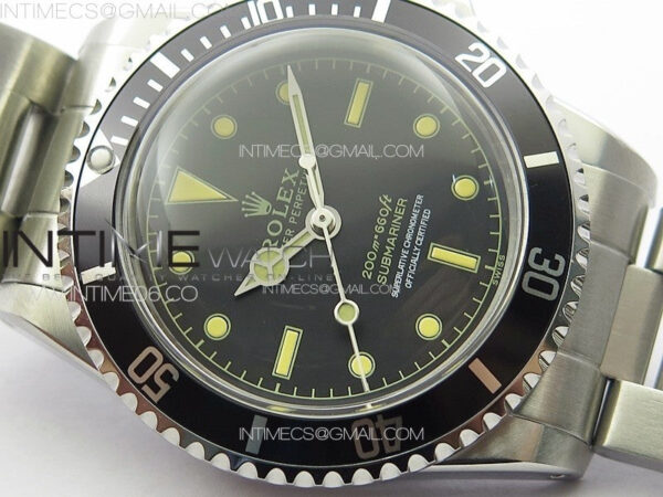 Vintage Submariner 5513 No Date SS B12 Best Edition Black Dial on SS Bracelet A2836 (Style2) – Bild 6