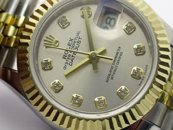 Datejust 28mm 279173 SS/YG BP Best Edition Silver Crystals Markers Dial on SS/YG Jubilee Bracelet ETA2671 – Bild 6