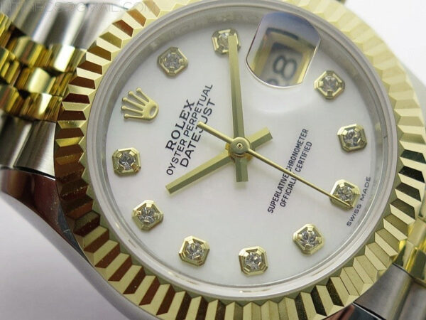 Datejust 28mm 279173 SS/YG BP Best Edition White MOP Crystals Markers Dial on SS/YG Jubilee Bracelet ETA2671 – Bild 6