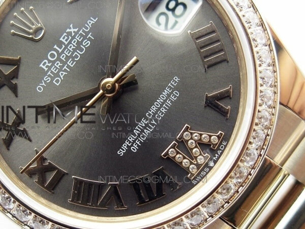Datejust 31mm 278275 RG Dia Bezel BP Best Edition Gray Roman Markers Dial @6 Dia on RG President Bracelet – Bild 6
