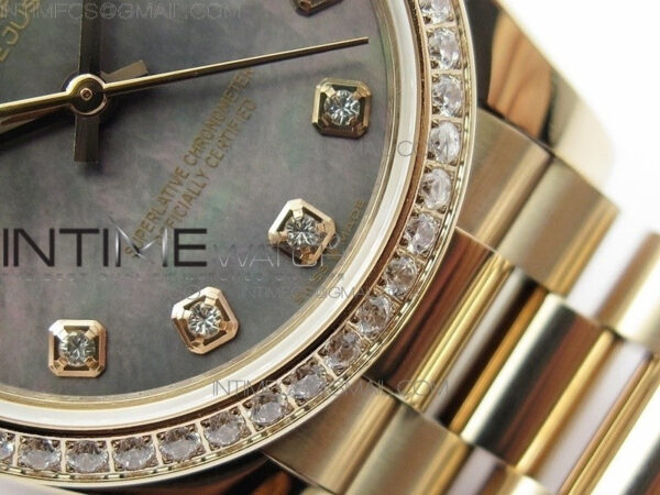 Datejust 31mm 278275 RG Dia Bezel BP Best Edition Gray MOP Crystal Markers Dial on RG President Bracelet – Bild 6