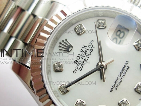 DateJust 28mm SS BP Best Edition White MOP Dial on SS Bracelet ETA2671 – Bild 6