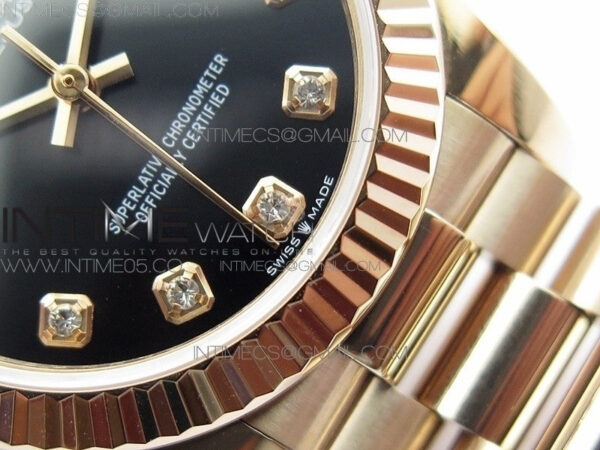 Datejust 31mm 278275 RG BP Best Edition Black Crystal Markers Dial on RG President Bracelet – Bild 6