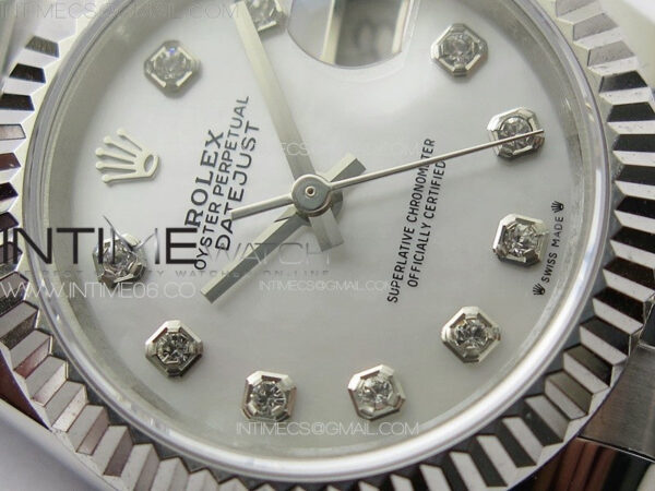 Datejust 28mm 279179 SS APSF Best Edition Silver Dial Crystals Markers on SS Jubilee Bracelet NH05 – Bild 6