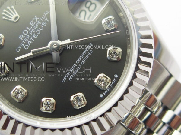 Datejust 28mm 279179 SS APSF Best Edition Gray Dial Crystals Markers on SS Jubilee Bracelet NH05 – Bild 6