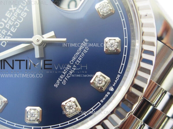 DateJust 36 SS 126234 VSF 1:1 Best Edition 904L Steel Blue Dial Diamonds Markers on Jubilee Bracelet VS3235 – Bild 6