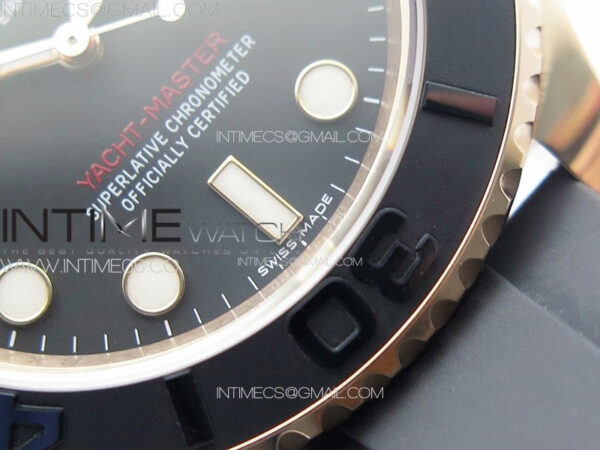 Yacht-Master 116655 40mm 904L RG VSF 1:1 Best Edition Black Dial on Oysterflex Rubber Strap VS3135 – Bild 6