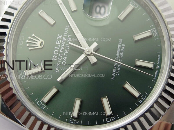 DateJust 41 126334 NTF 1:1 Best Edition 904L Steel Green Stick Dial on Oyster Bracelet VR3235 – Bild 6