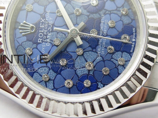 Datejust 28mm 279179 SS APSF Best Edition Blue Flowers Dial on SS Jubilee Bracelet NH05 – Bild 6
