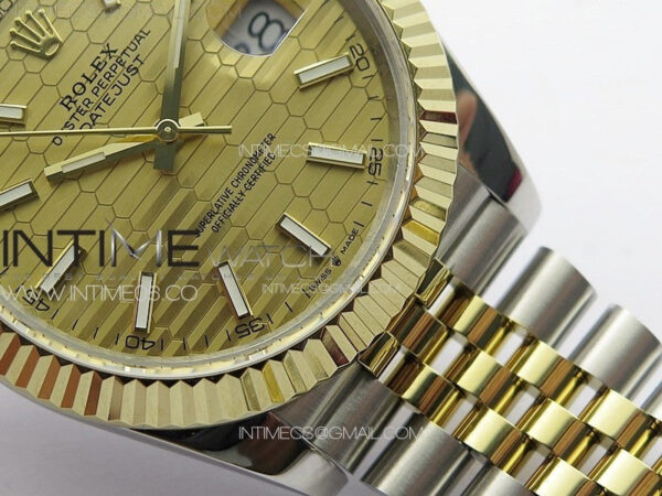 DateJust 41 126334 SS/YG GMF 1:1 Best Edition Gold Fluted Dial on SS/YG Jubilee Bracelet – Bild 6