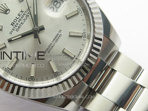 DateJust 41 126334 Clean 1:1 Best Edition 904L Steel Silver Stick Dial on Oyster Bracelet VR3235 – Bild 6