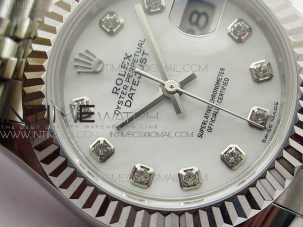 Datejust 28mm 279174 SS BP Best Edition White MOP Crystal Markers Dial on SS Jubilee Bracelet ETA2671 – Bild 6